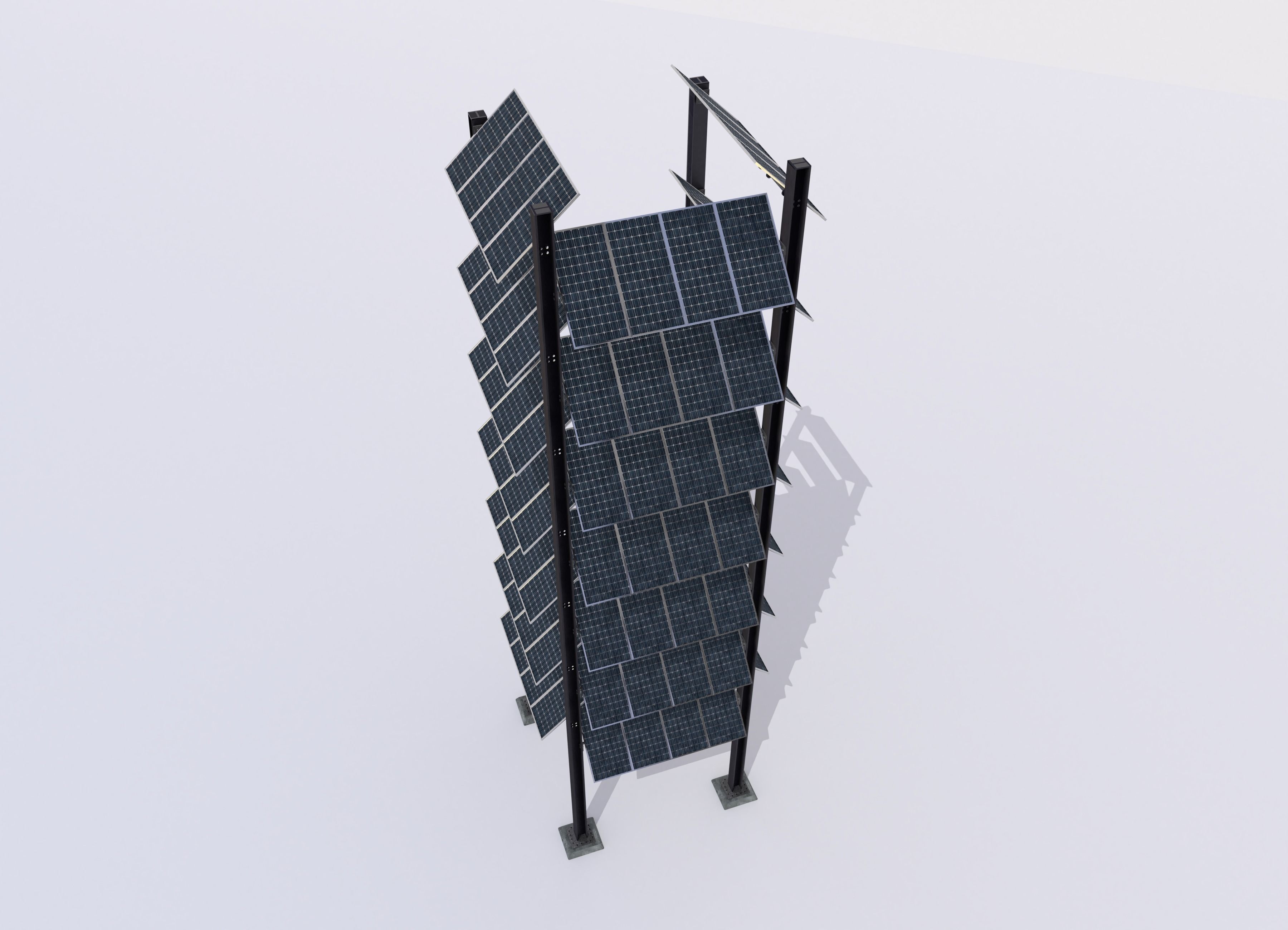 Solar tower version 3 Low-poly 3D model_3