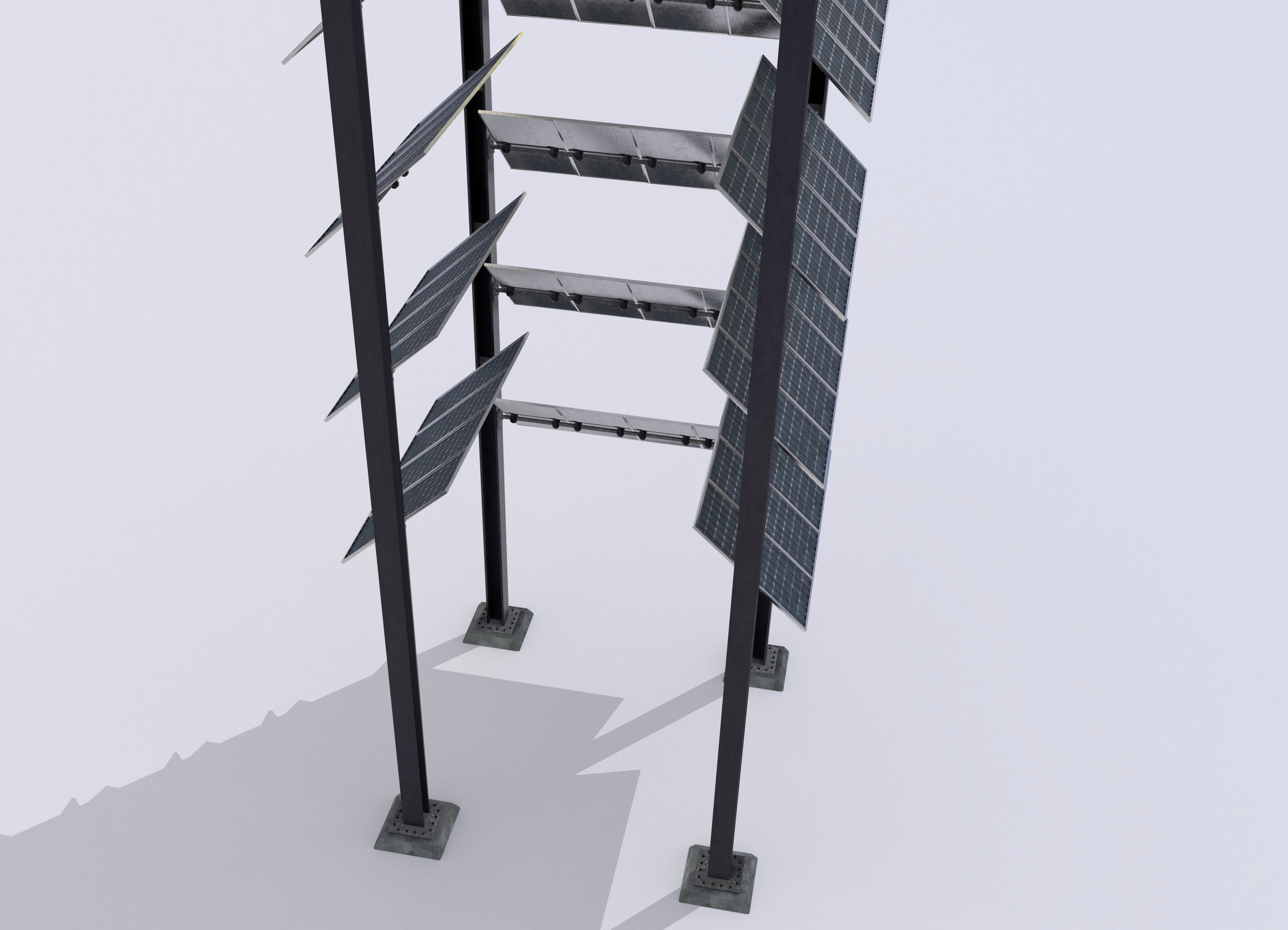 Solar tower version 3 Low-poly 3D model_6