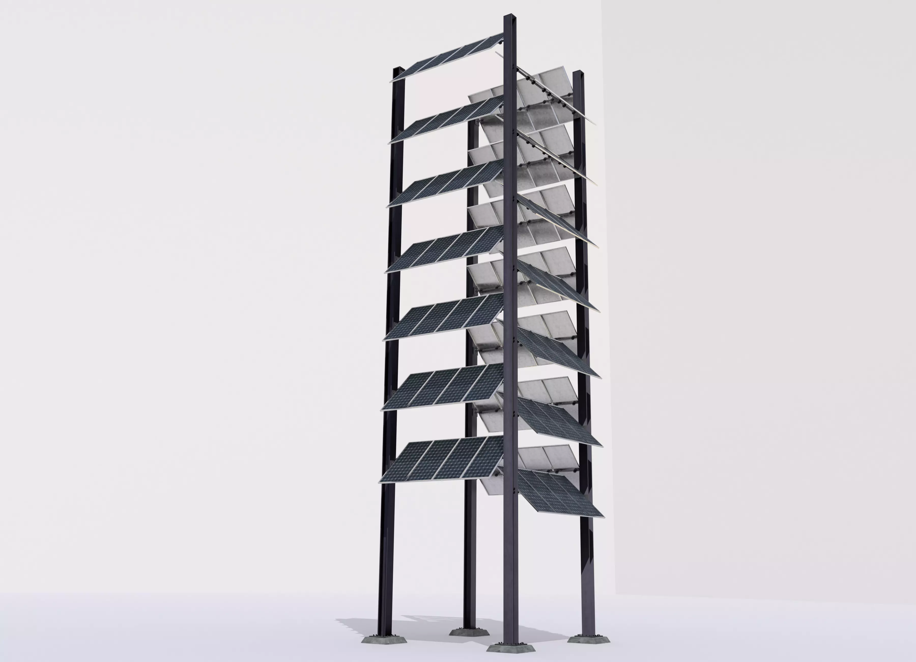 Solar tower version 3 Low-poly 3D model_0