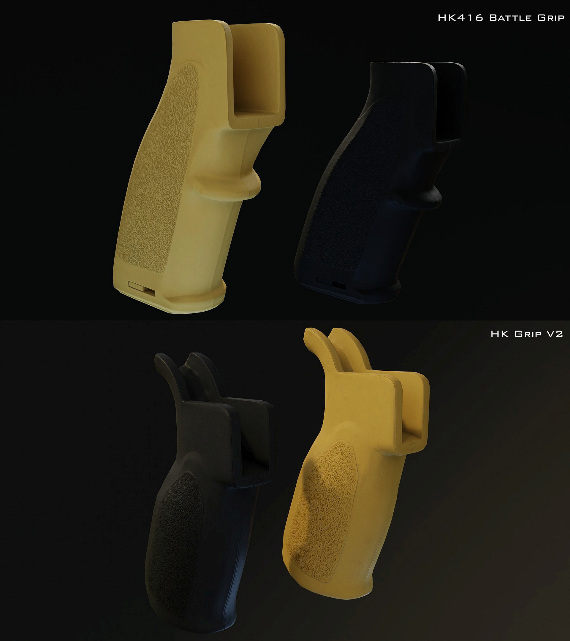 3D model HK 416 A5 MR556 Pistol Grips VR / AR / lowpoly CGTrader