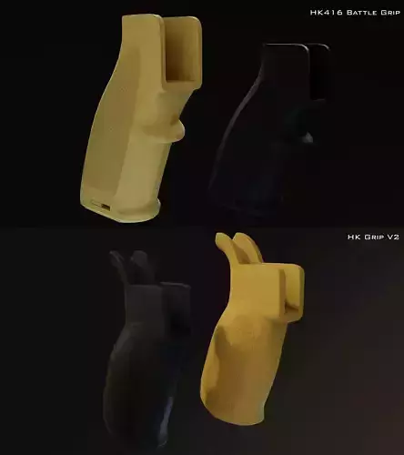 HK 416 A5 MR556 Pistol Grips Low-poly 3D model