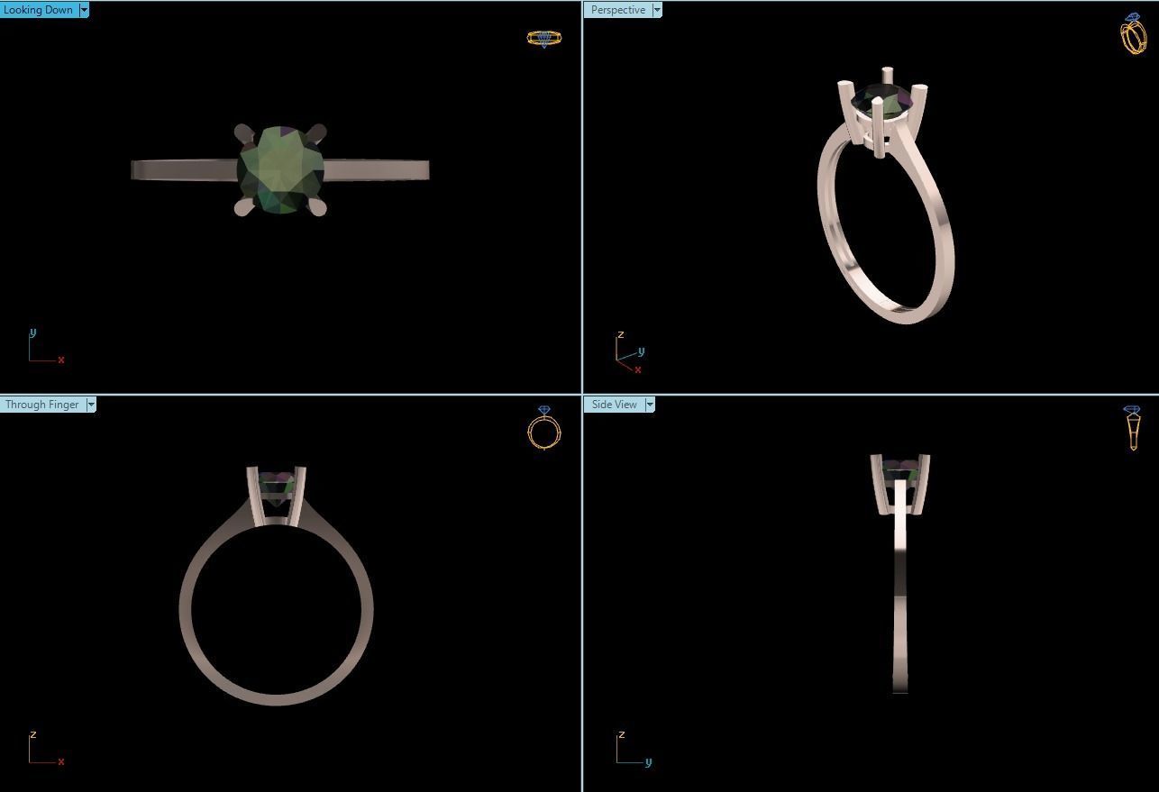 Solitaire Ring Diamond Series  3D print model_2