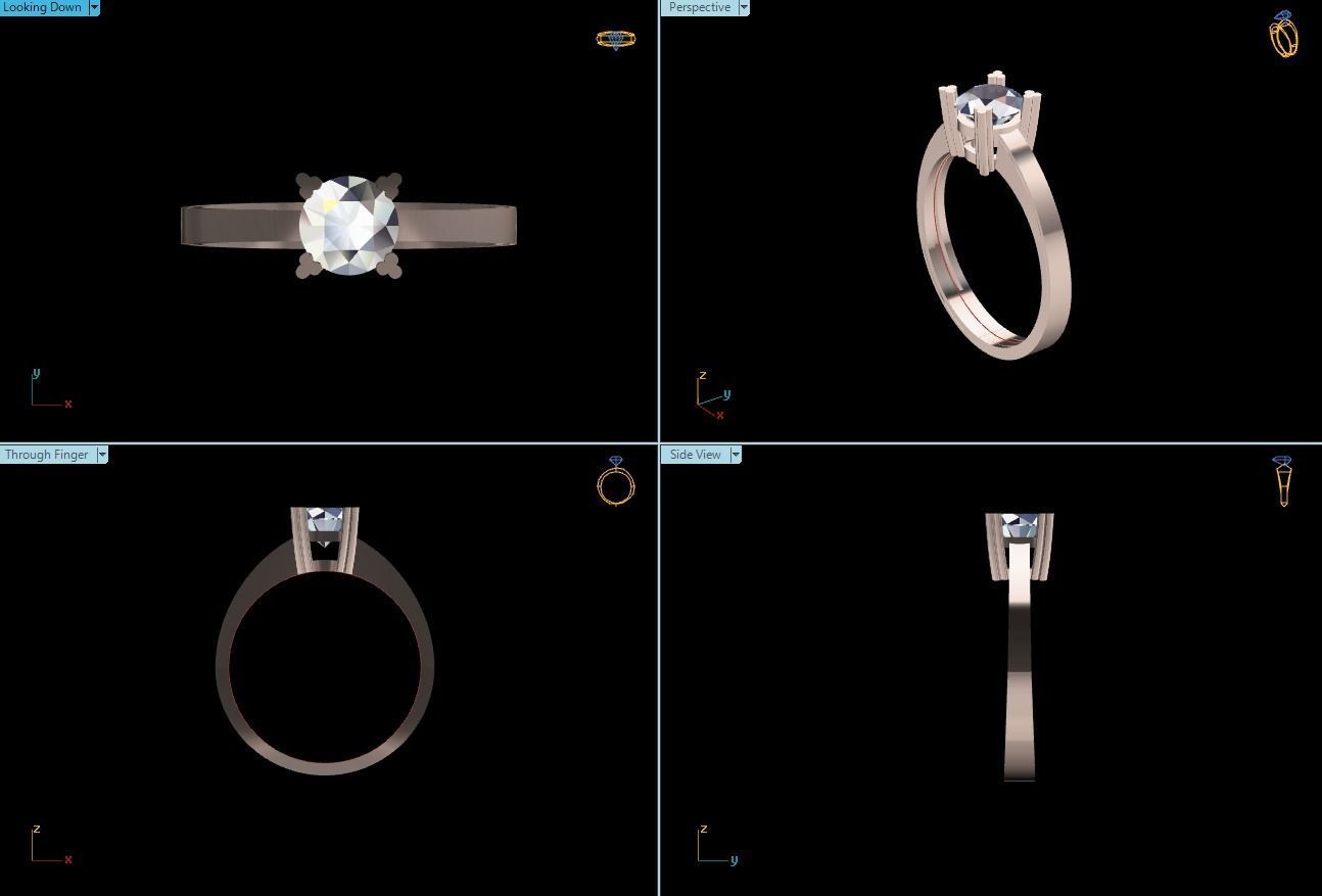 Diamond Ring Series  3D print model_2