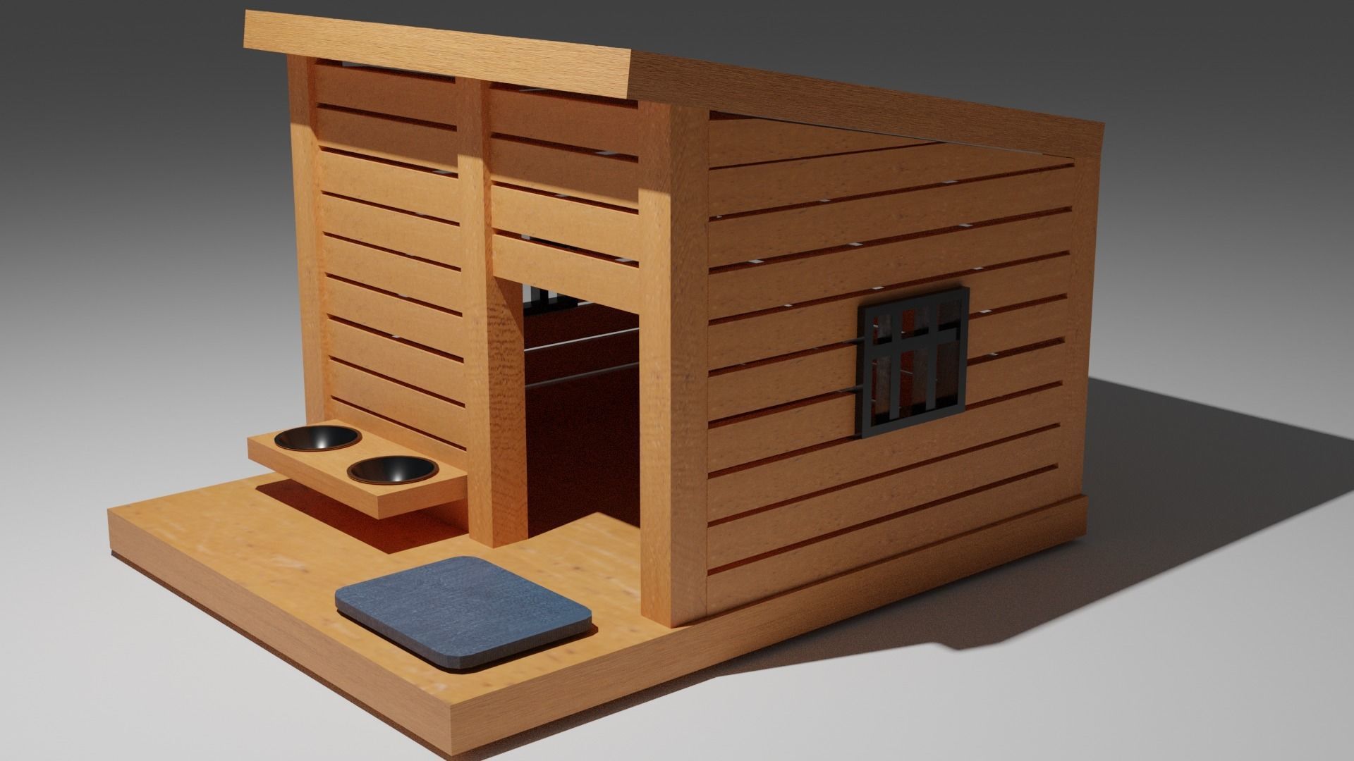 Modern Dog House 3D model_2