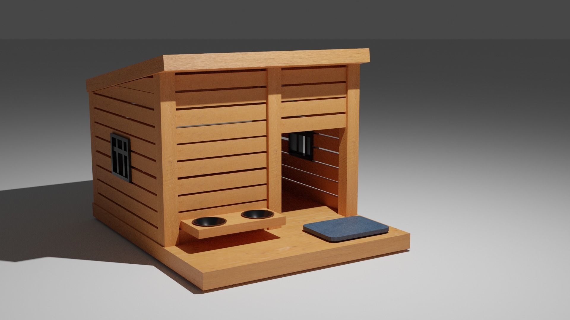 Modern Dog House 3D model_1