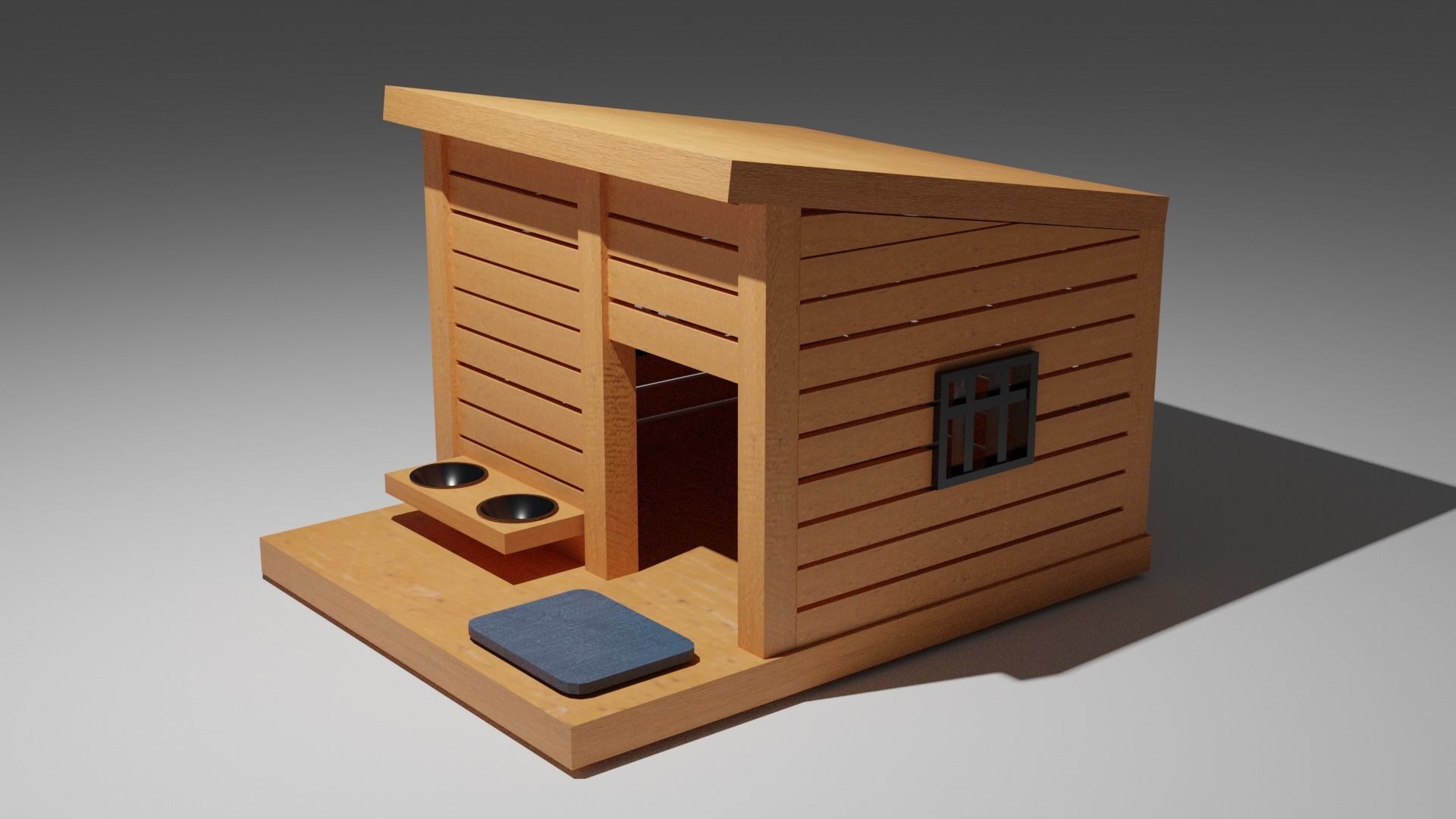 Modern Dog House 3D model_11