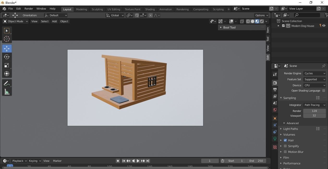 Modern Dog House 3D model_17
