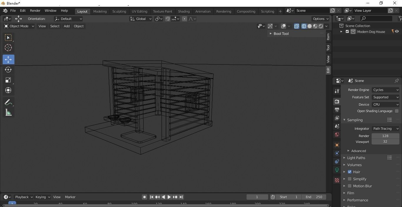 Modern Dog House 3D model_15