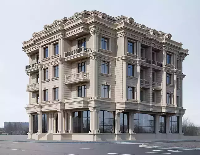 Classic residential building 15 3D model