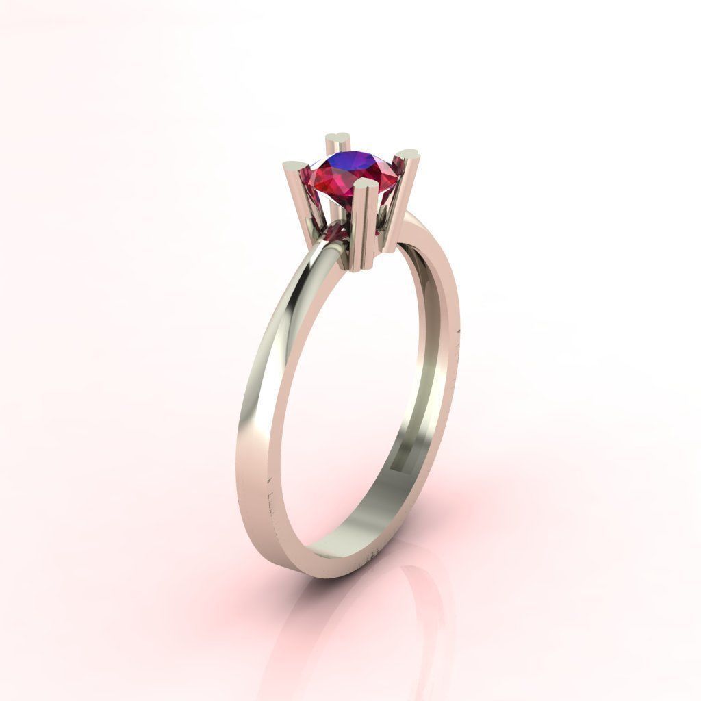 Solitaire Ring Diamond Series 3D print model_1