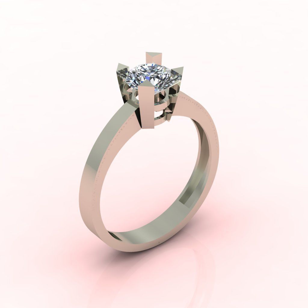 Solitaire Ring Diamond Series  3D print model_1