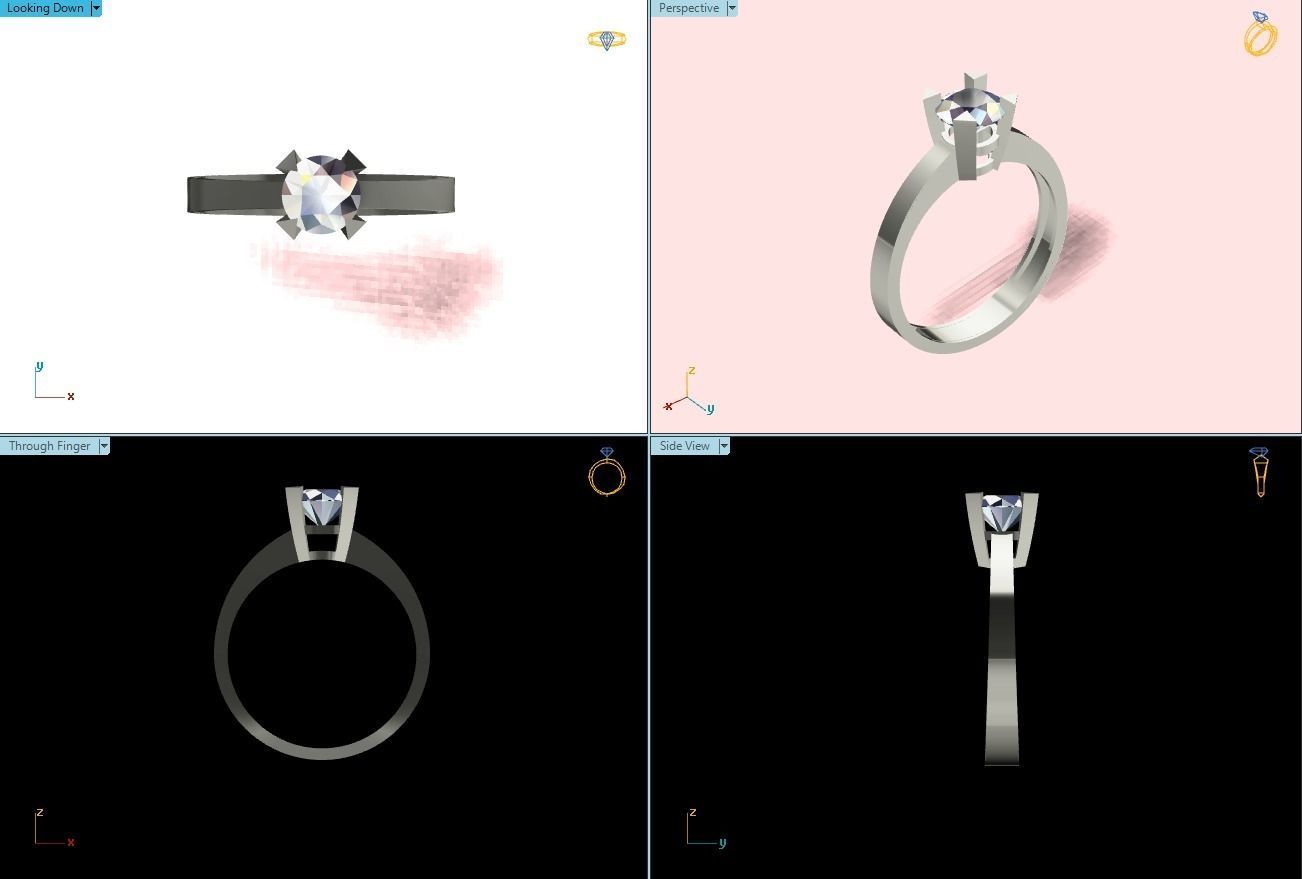 Solitaire Ring Diamond Series  3D print model_2