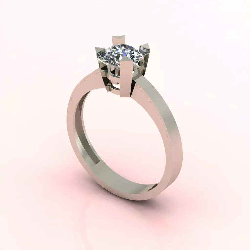 Solitaire Ring Diamond Series  3D print model_0