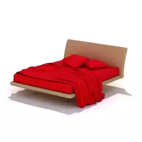 Platform Bed With Red Sheets