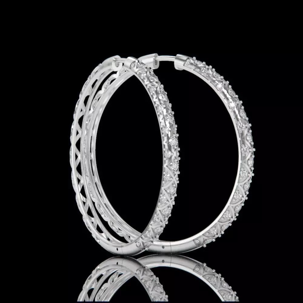 big hoop earrings in stones 3D print model