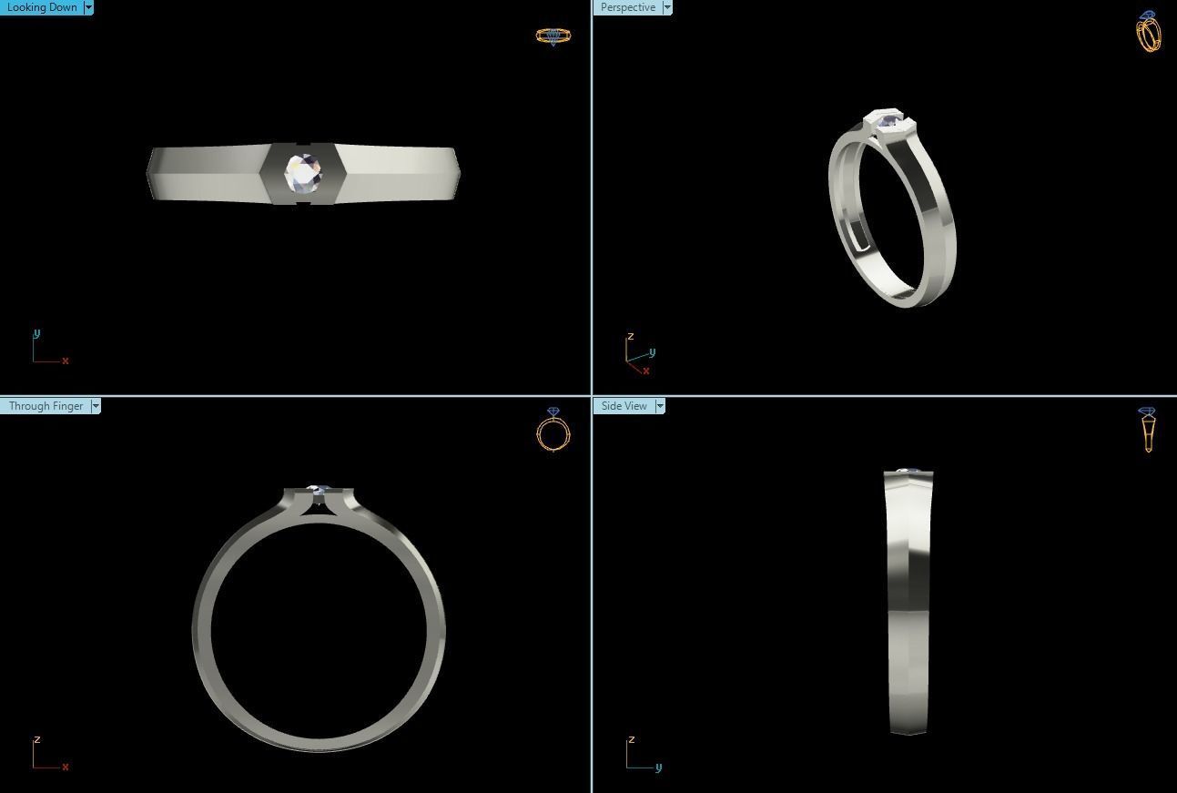 Diamond Ring Series 3D print model_2