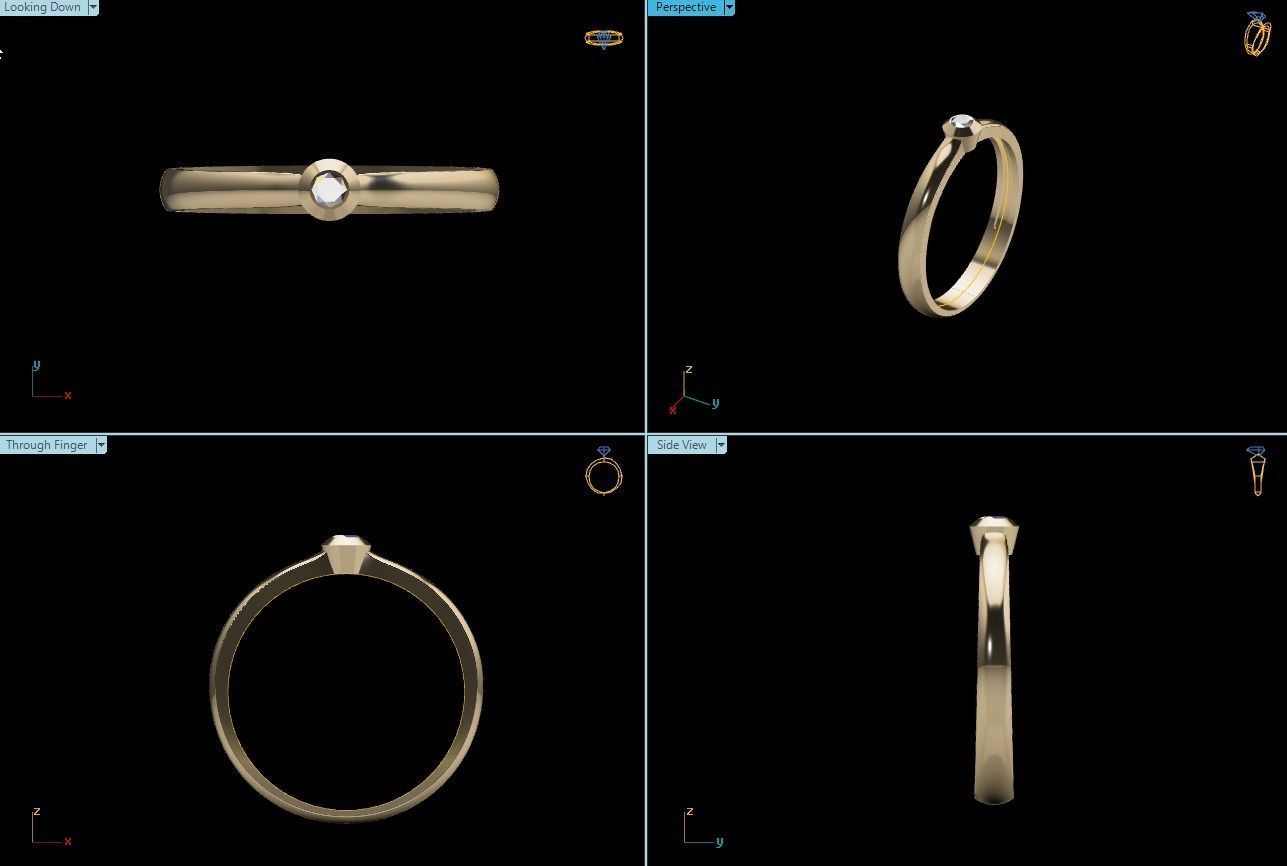 Solitaire Ring Diamond Series 3D print model_2