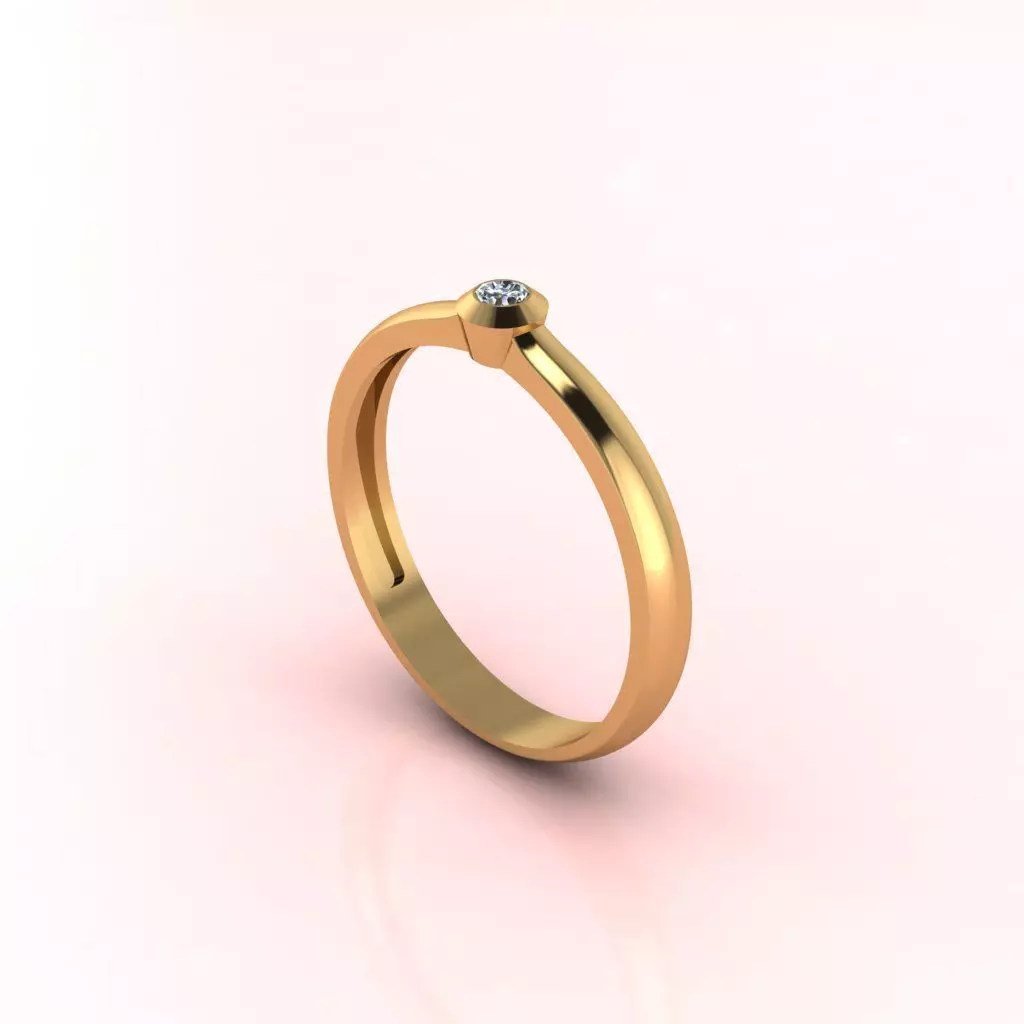 Solitaire Ring Diamond Series 3D print model_0