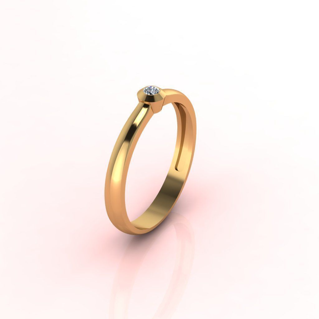 Solitaire Ring Diamond Series 3D print model_1
