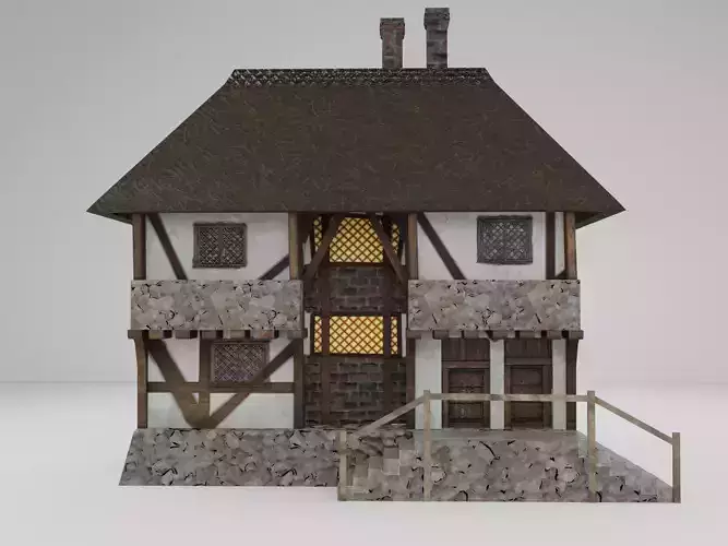 Low Poly Medieval House 