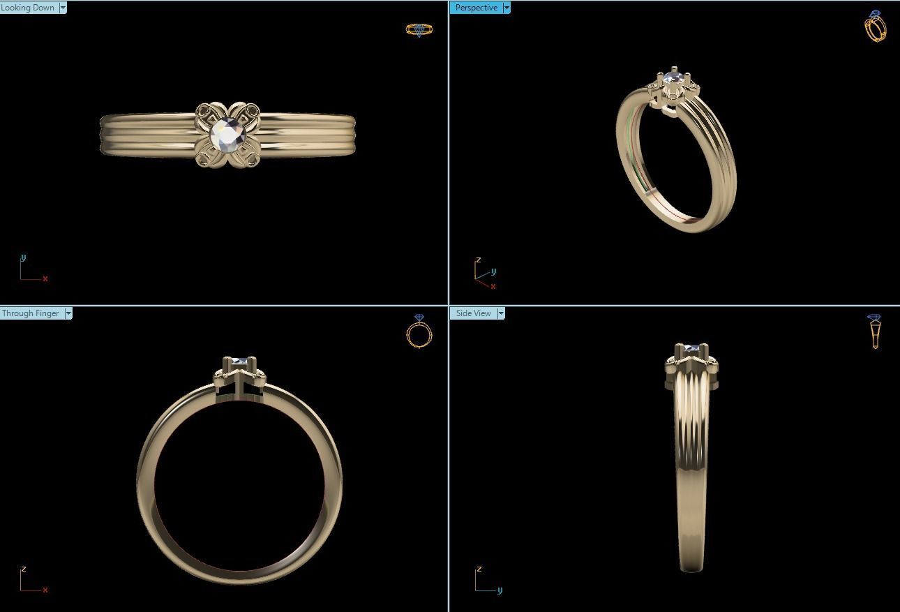Diamond Ring Series  3D print model_2