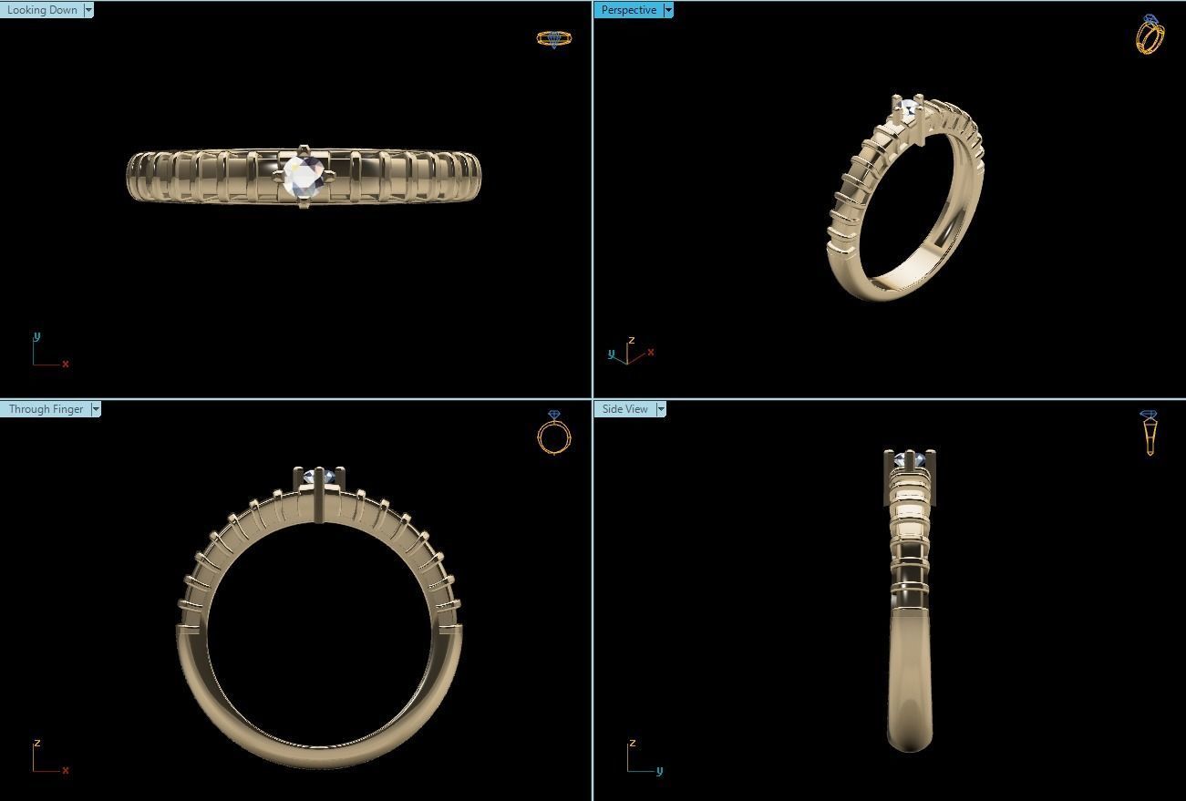 Diamond Ring Series  3D print model_2
