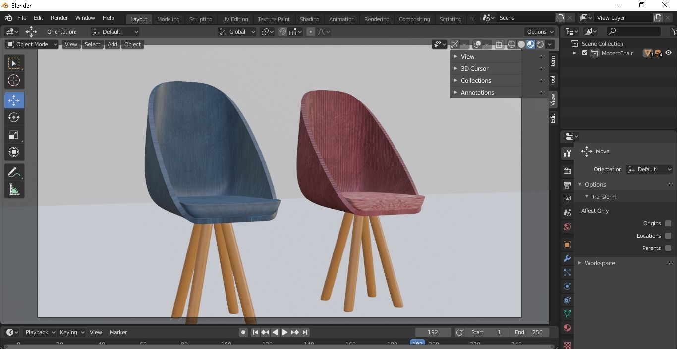 Modern Chair 3D model_22