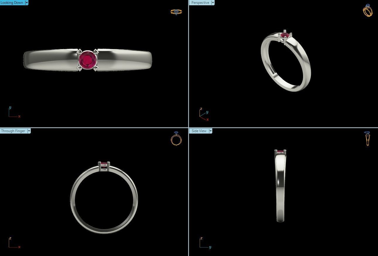 Solitaire Ring Diamond Series  3D print model_2