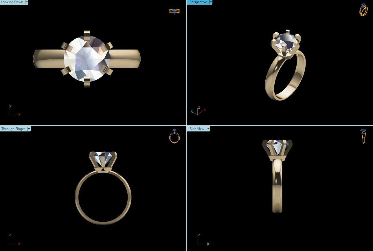 Solitaire Ring Diamond Series 3D print model_2