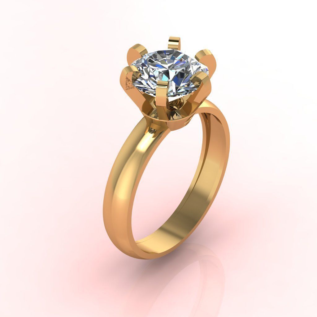 Solitaire Ring Diamond Series 3D print model_1