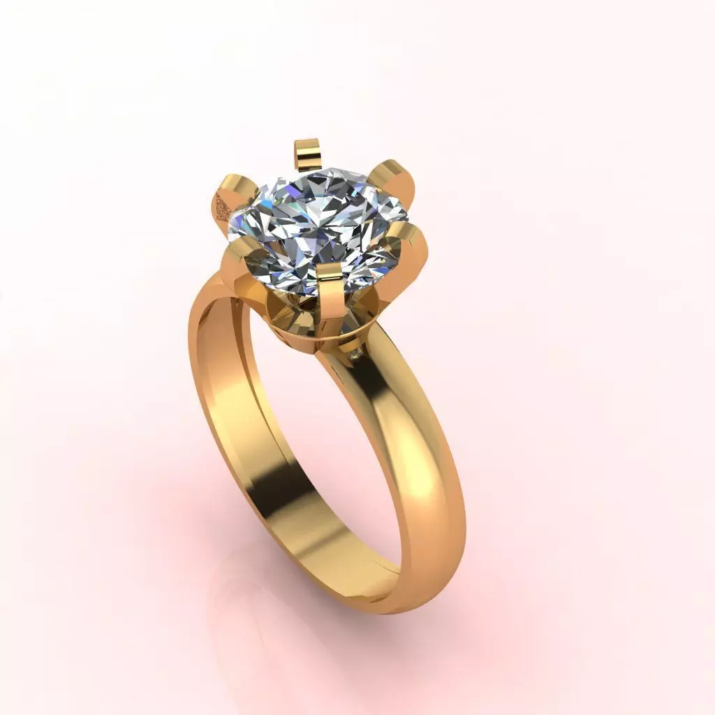 Solitaire Ring Diamond Series 3D print model_0