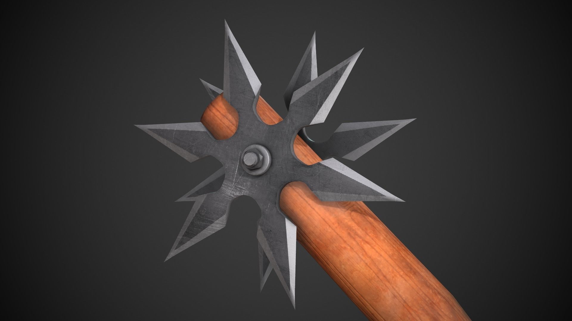 Shuriken Baseball Bat Low-poly 3D model_5