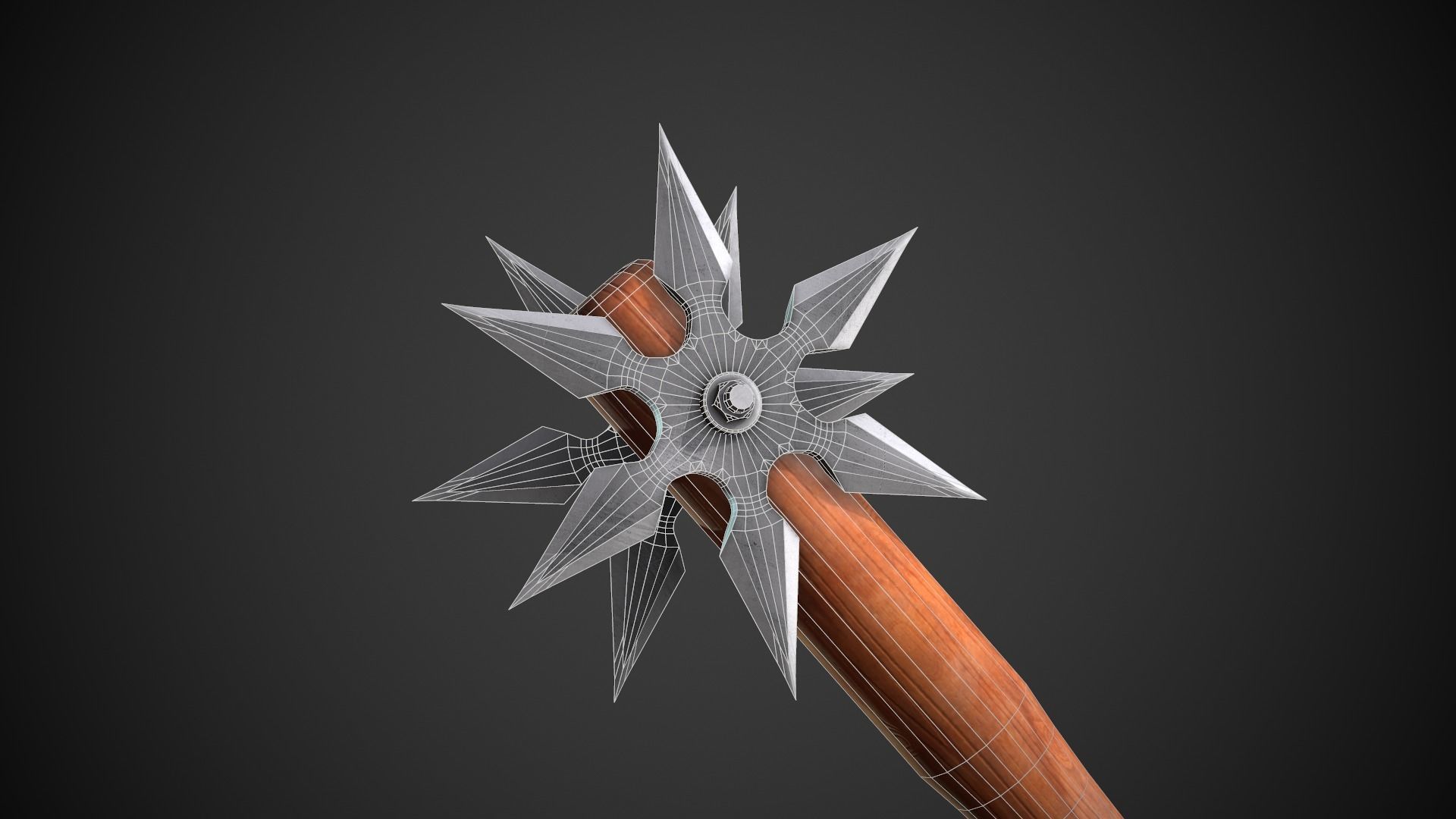 Shuriken Baseball Bat Low-poly 3D model_9