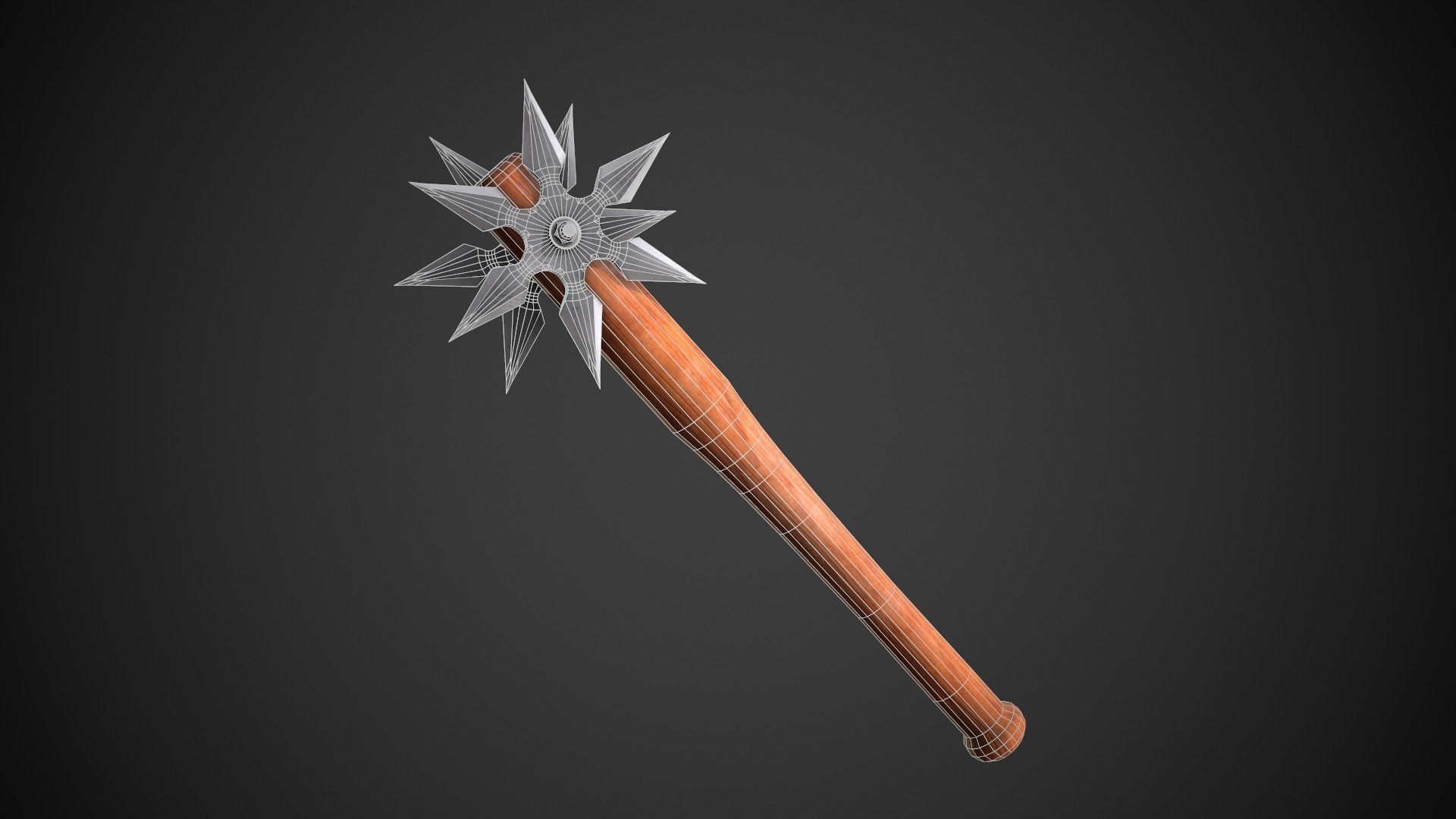 Shuriken Baseball Bat Low-poly 3D model_10