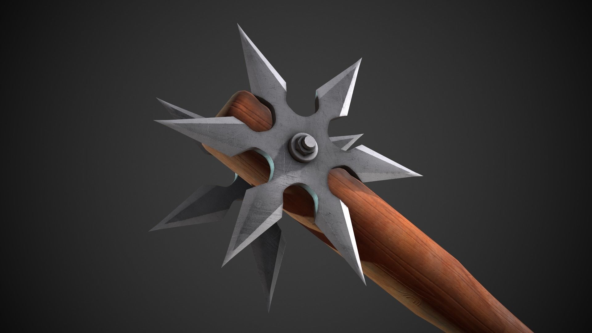 Shuriken Baseball Bat Low-poly 3D model_2