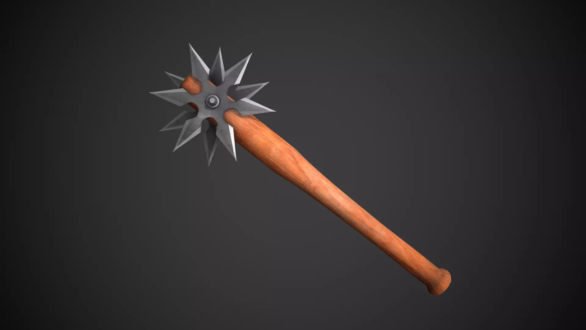 Shuriken Baseball Bat Low-poly 3D model_0