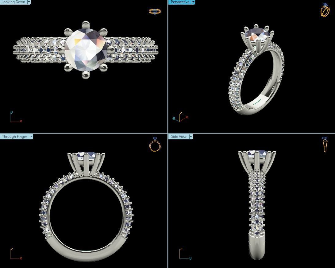 Diamond Ring  Series 3D print model_2