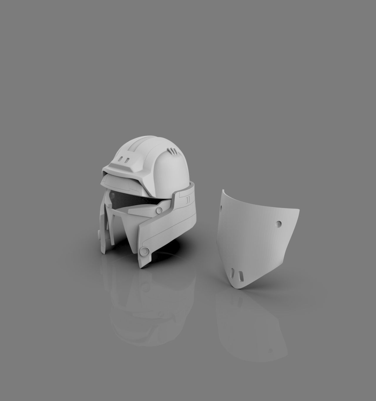 helmet of star wars trooper 3D print model_4