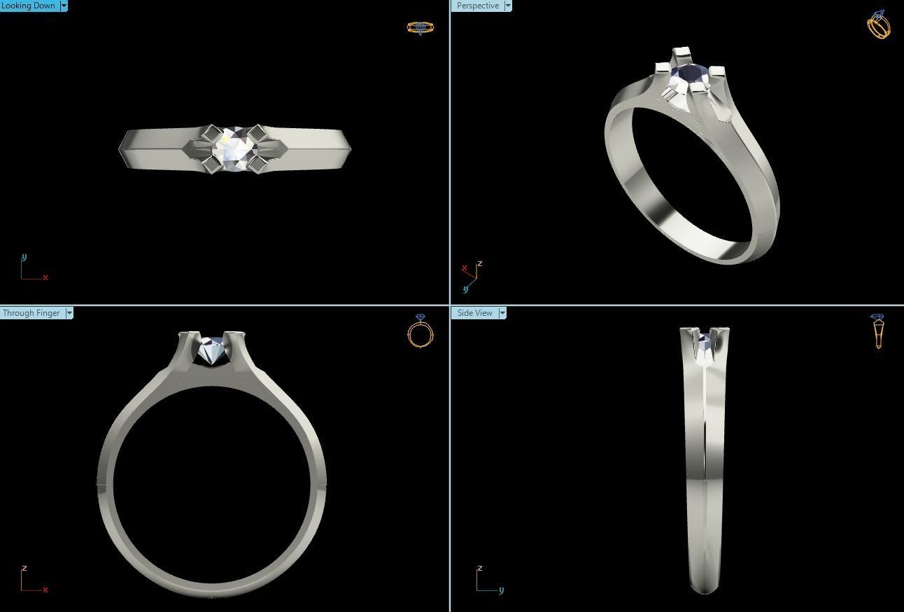 Diamond Ring Series SS-25 3D print model_2