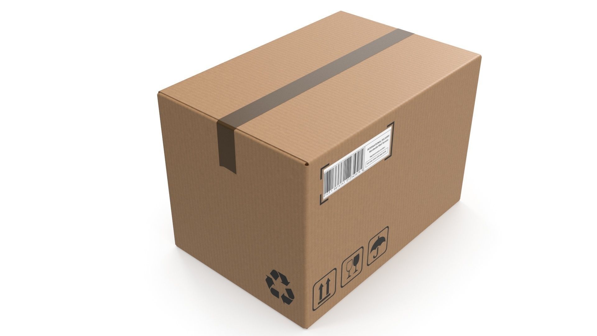 Cardboard box 10 3D model_4