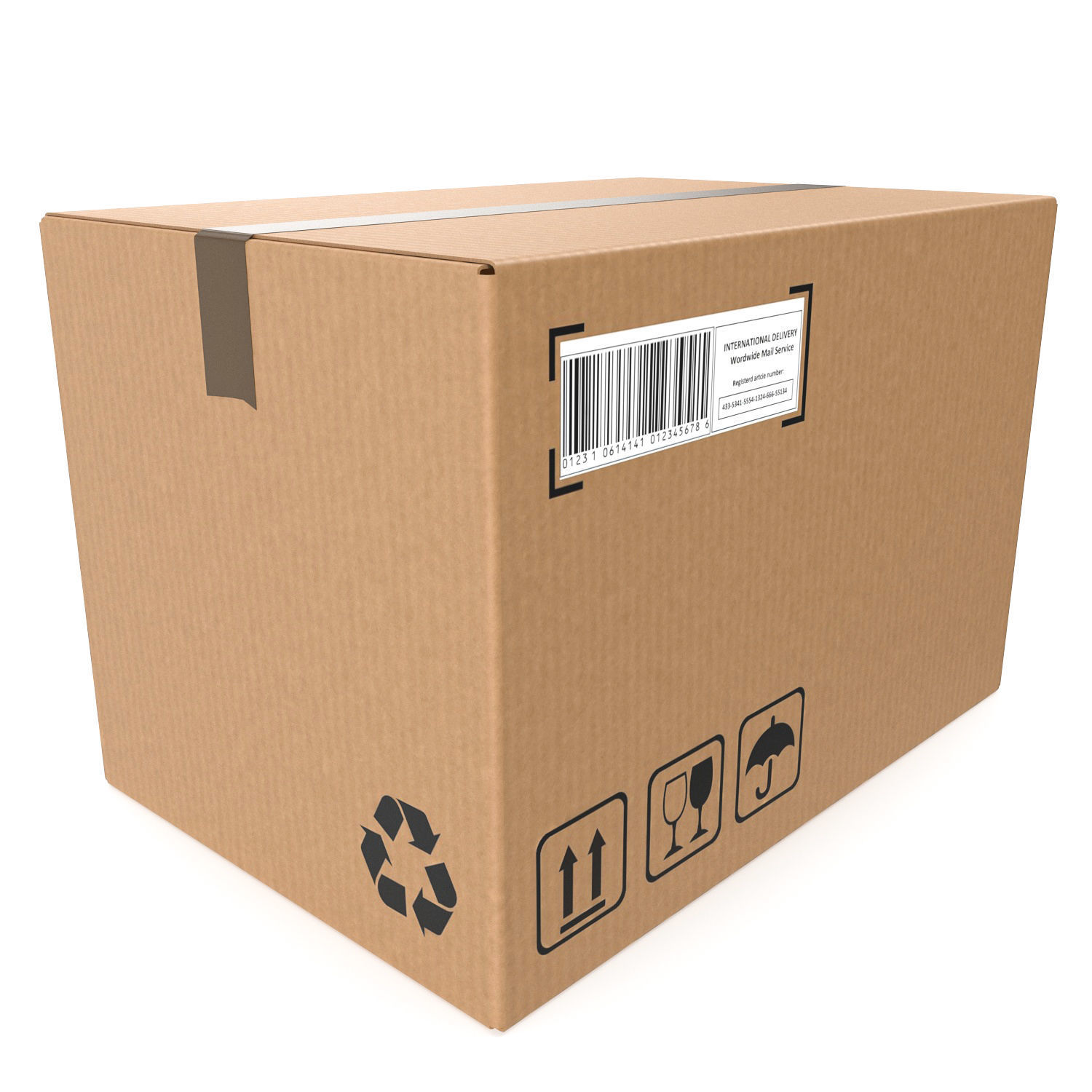 Cardboard box 10 3D model_1