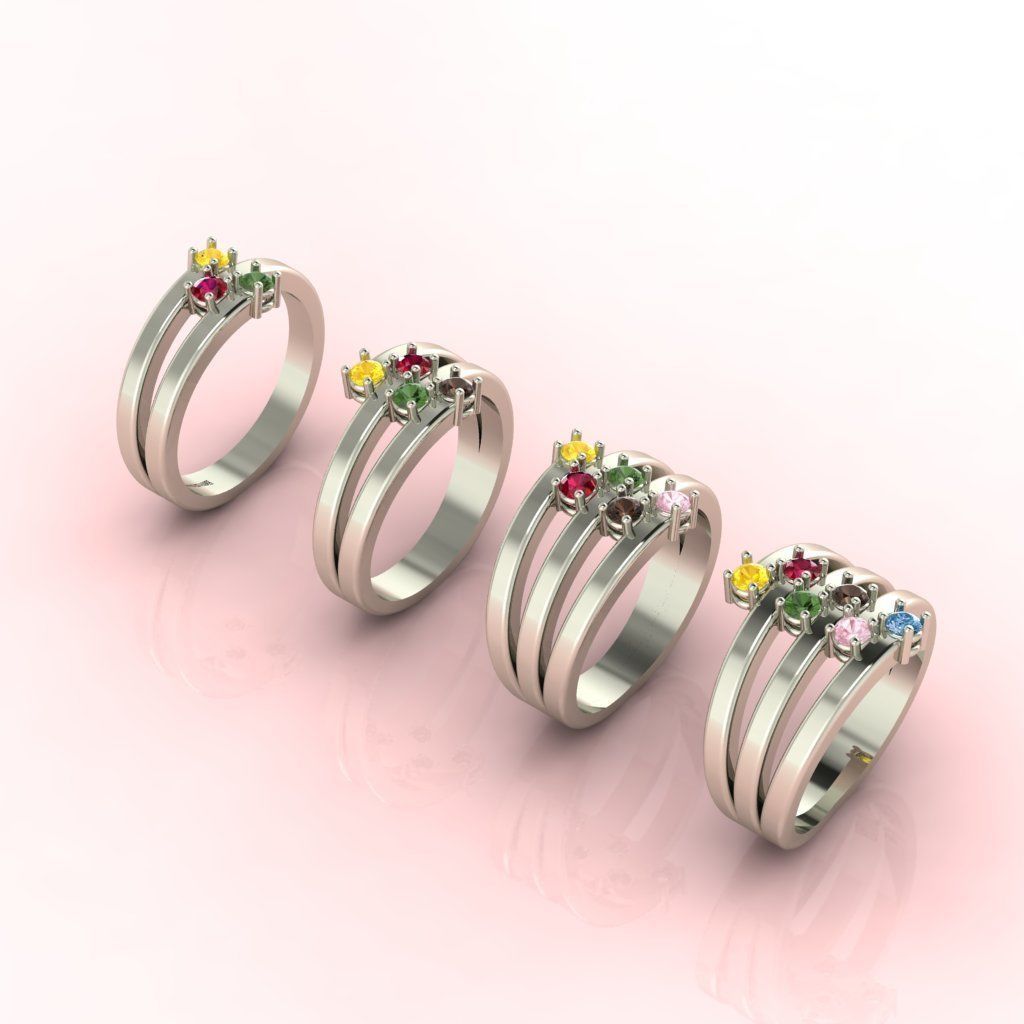 Diamond Candy Rings - 4 Different Model 3D print model_1