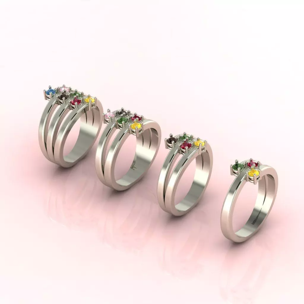Diamond Candy Rings - 4 Different Model 3D print model_0