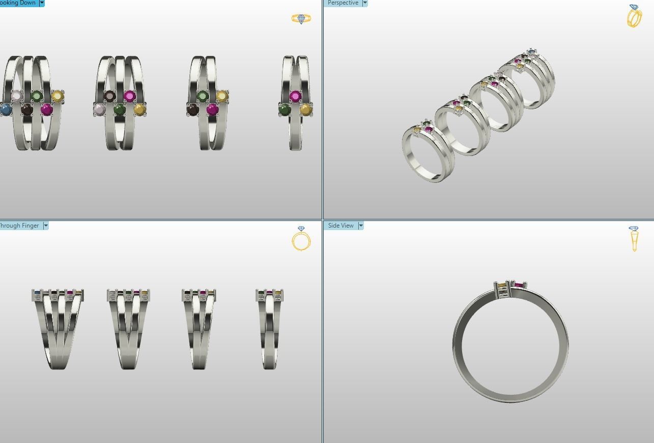 Diamond Candy Rings - 4 Different Model 3D print model_2