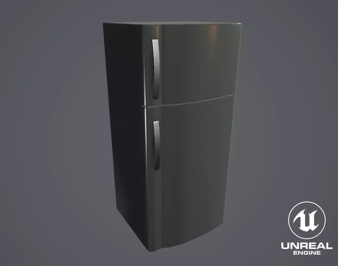 Furniture And Appliances - Fridge Low-poly 3D model_0
