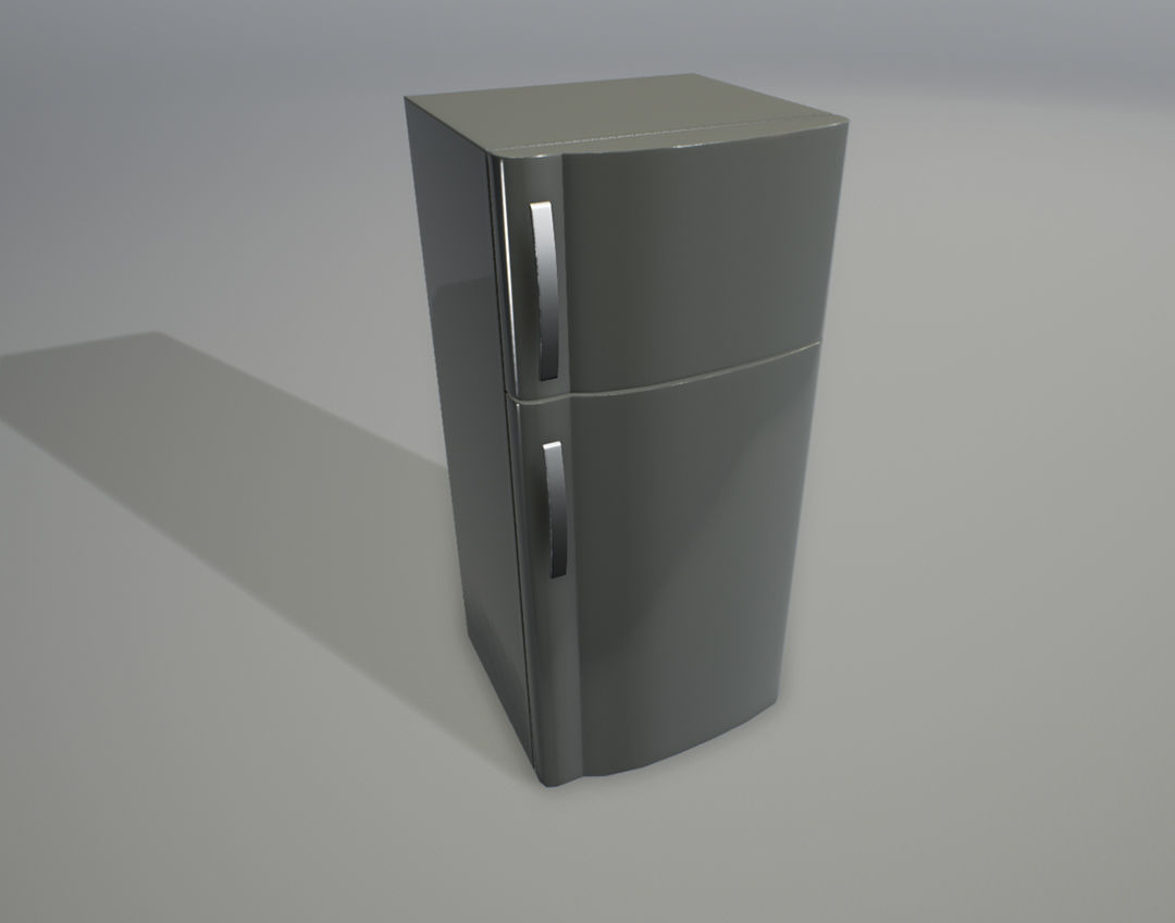 Furniture And Appliances - Fridge Low-poly 3D model_4