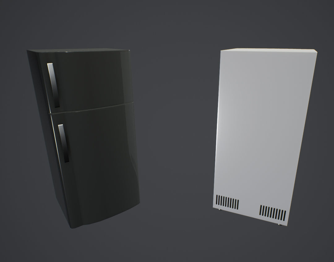 Furniture And Appliances - Fridge Low-poly 3D model_1