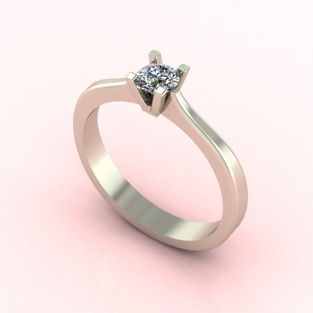 Solitaire Ring Diamond Series SS-2 3D print model_1