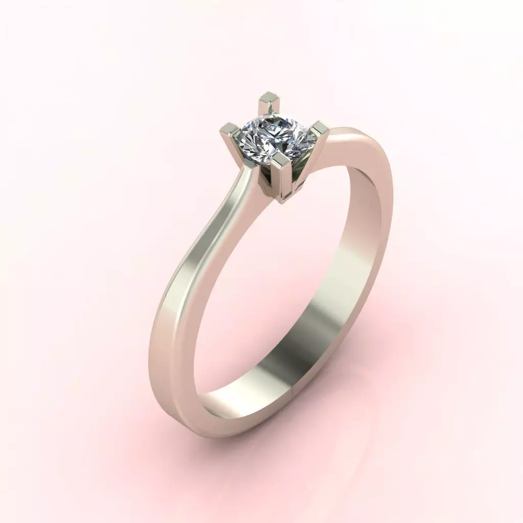 Solitaire Ring Diamond Series SS-2 3D print model_0