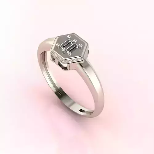 Baguette Diamond Ring  3D print model